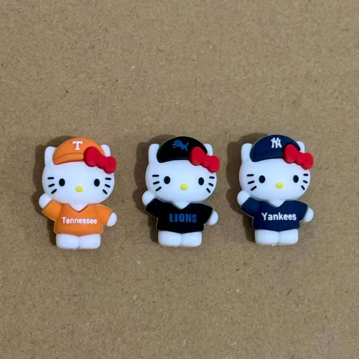 3D Cat Wearing American Football & Baseball Clothes Silicone Focal Beads