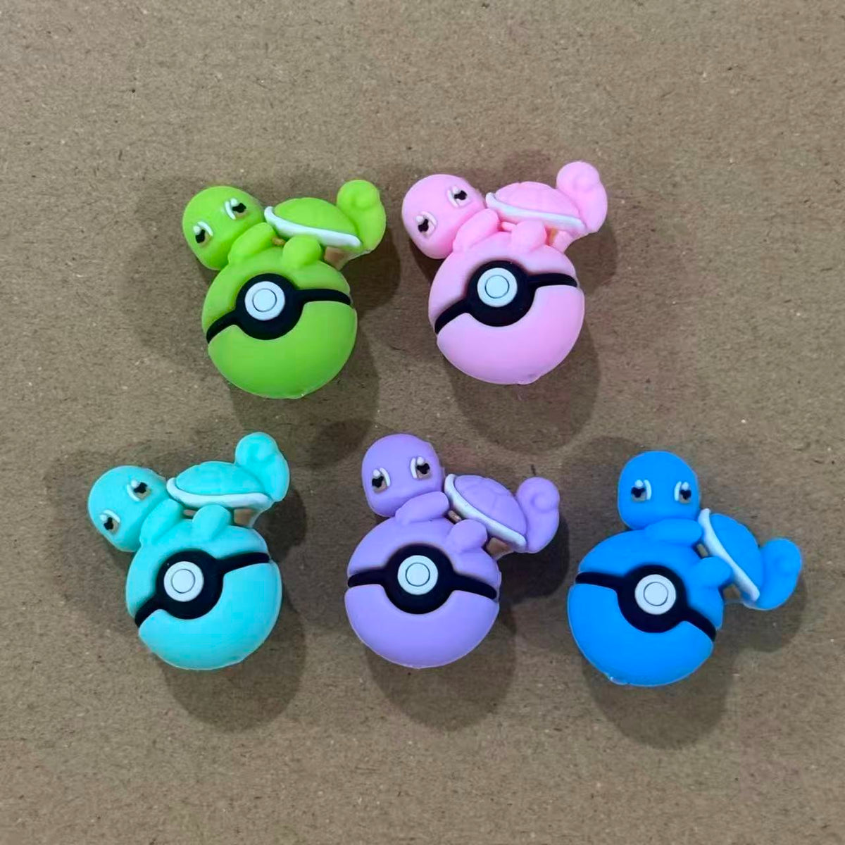 3D Turtle Character Lying on Magic Ball Silicone Focal Beads