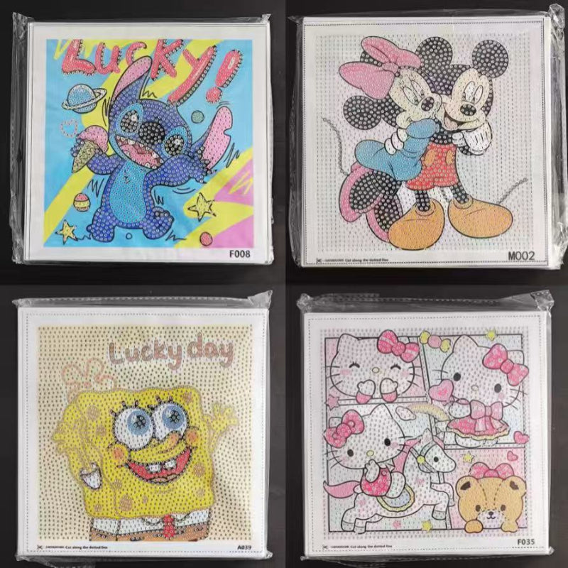 Cute Cartoon Diamond Painting Coasters Set, DIY Kawaii Animal Craft Kit