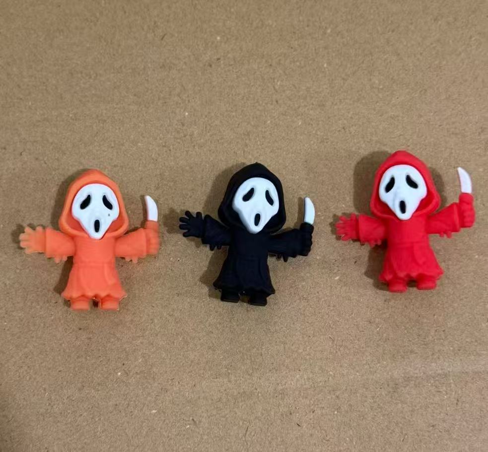 3D Halloween Masked Figure Ghost With Knife Silicone Focal Beads
