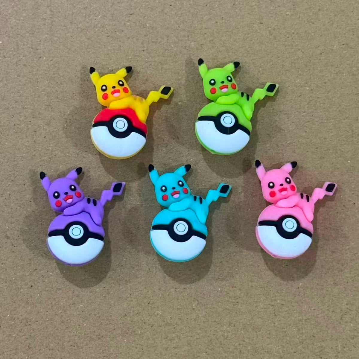 3D Small Monster Electric Character Lying on Magic Ball Silicone Focal Beads