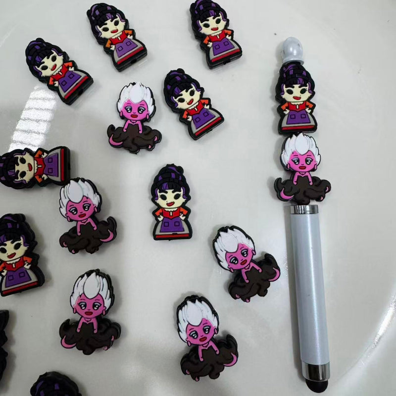 cute halloween witch silicone focal beads