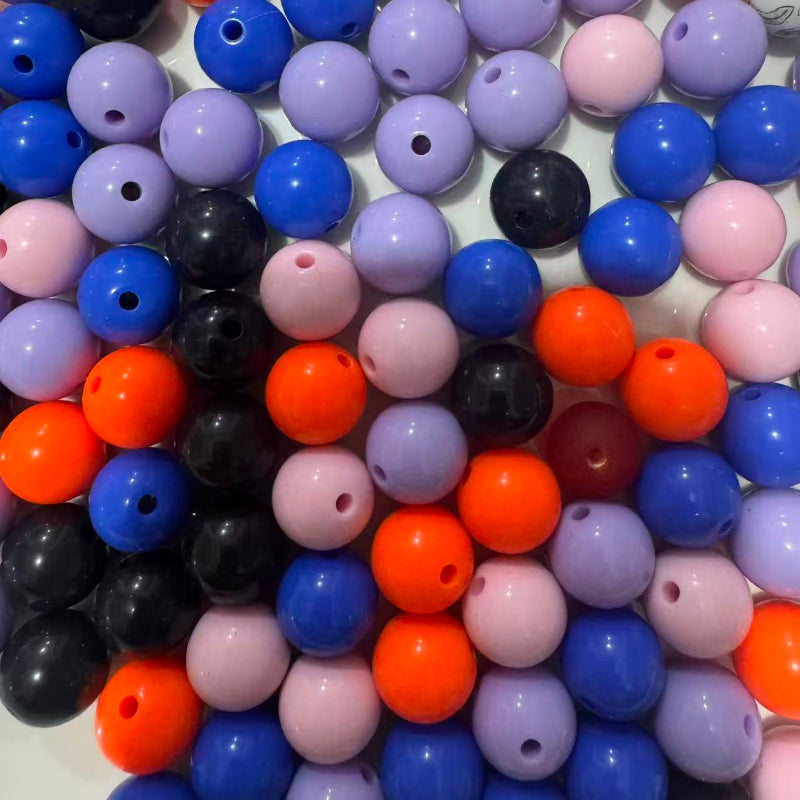 random mix solid color acrylic beads shiny round for pen making