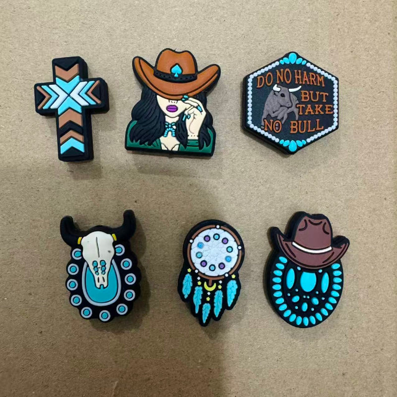 western cowgirl silicone focal beads