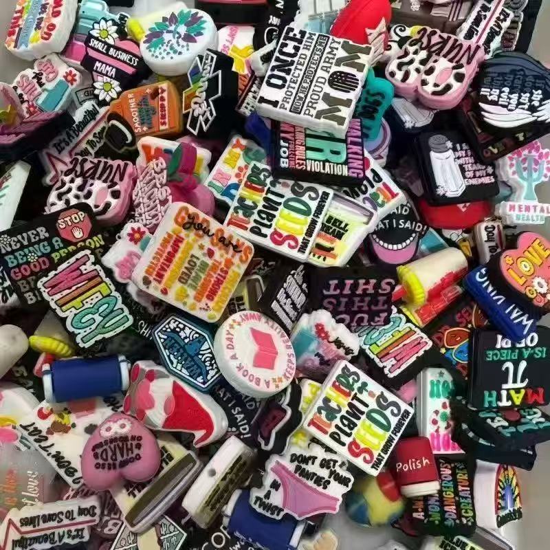 Clearance Word Silicone Focal Beads Random Mix for DIY Pens Keychains Bulk