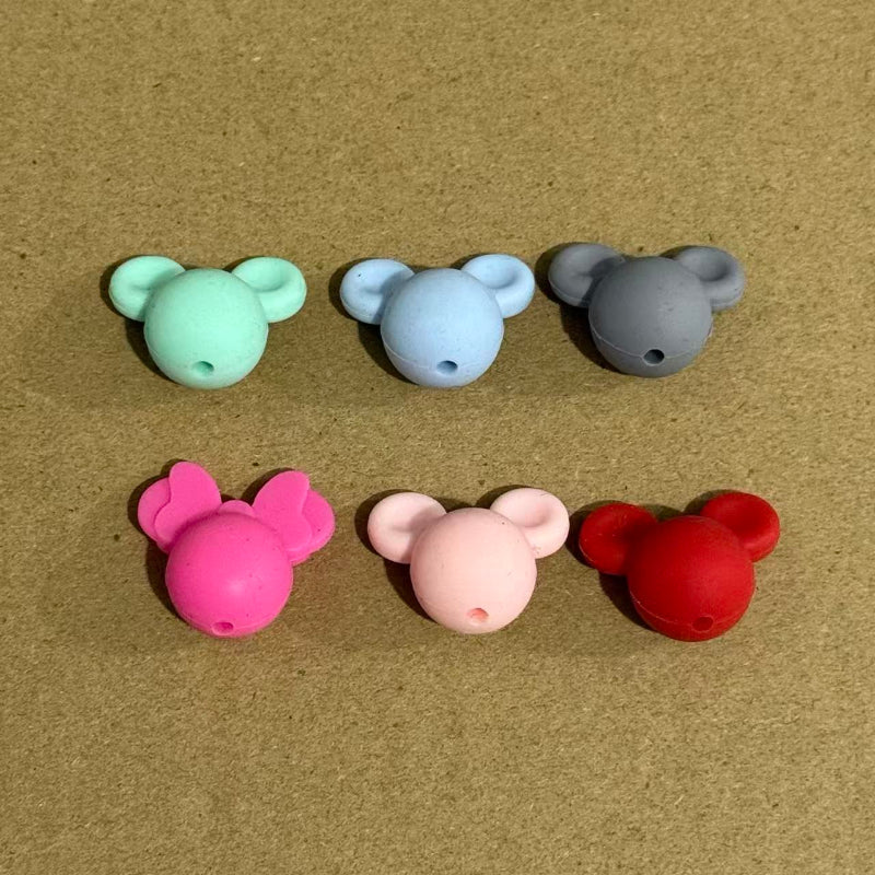 3D mouse head silicone focal beads for pen