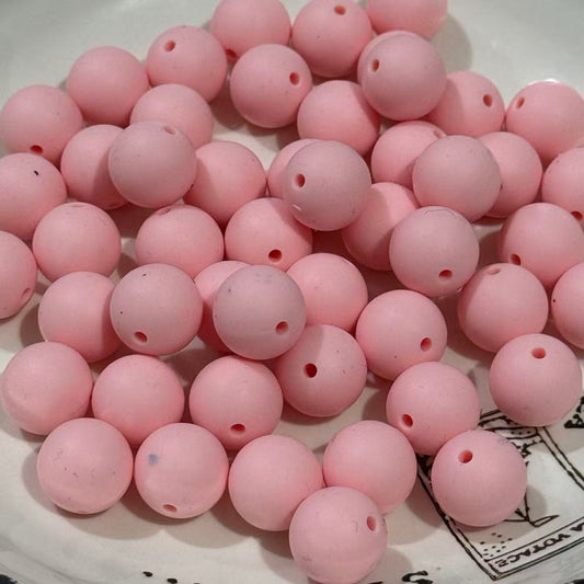 16mm light pink solid color silicone beads round smooth beads for pen making jewelry DIY crafts