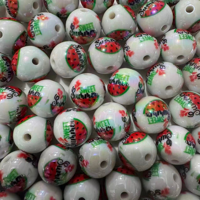 16mm watermelon acrylic beads mixed colors for pen making DIY jewelry