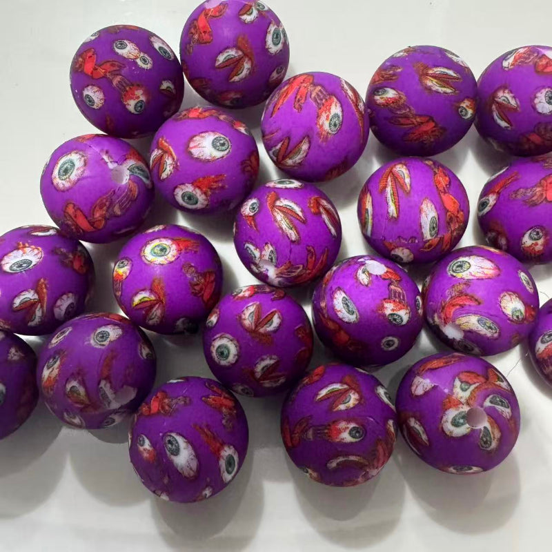 16mm purple eyeball silicone beads halloween beads for pen making
