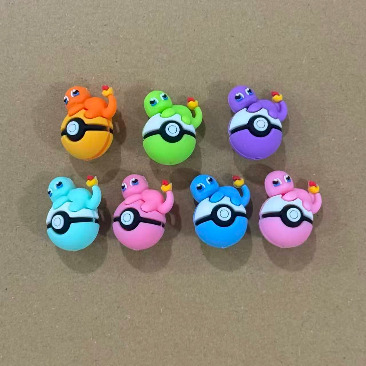 3D Fiery Dragon Character Lying on Magic Ball Silicone Focal Beads