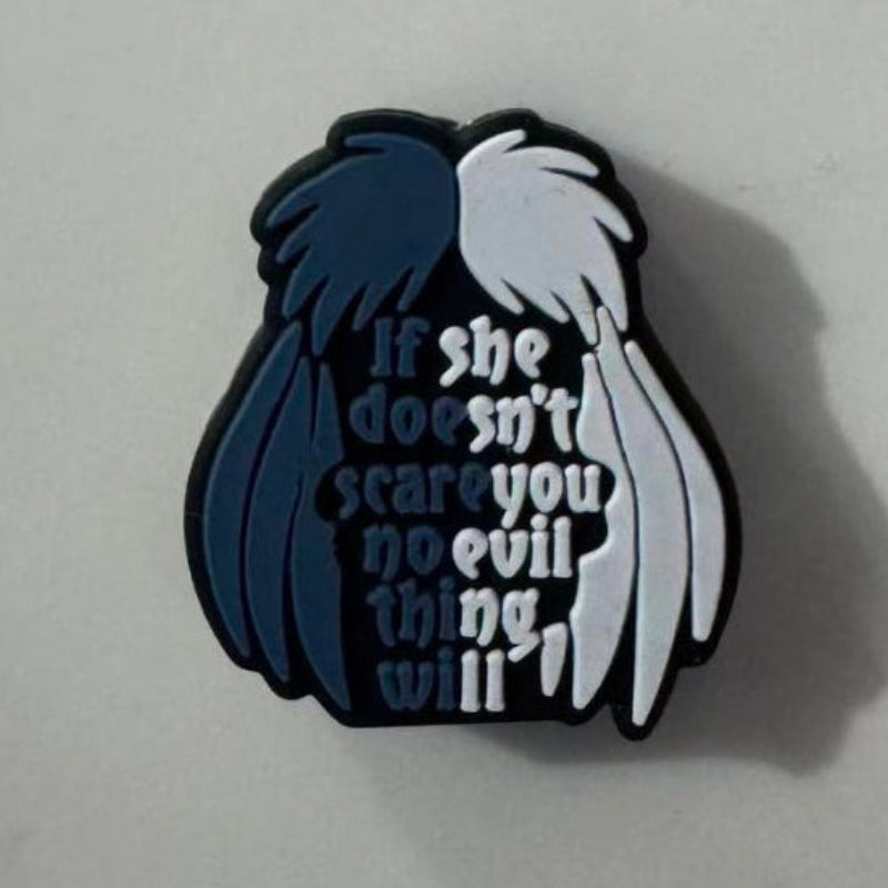 angel devil wings silicone focal beads gothic quote beads