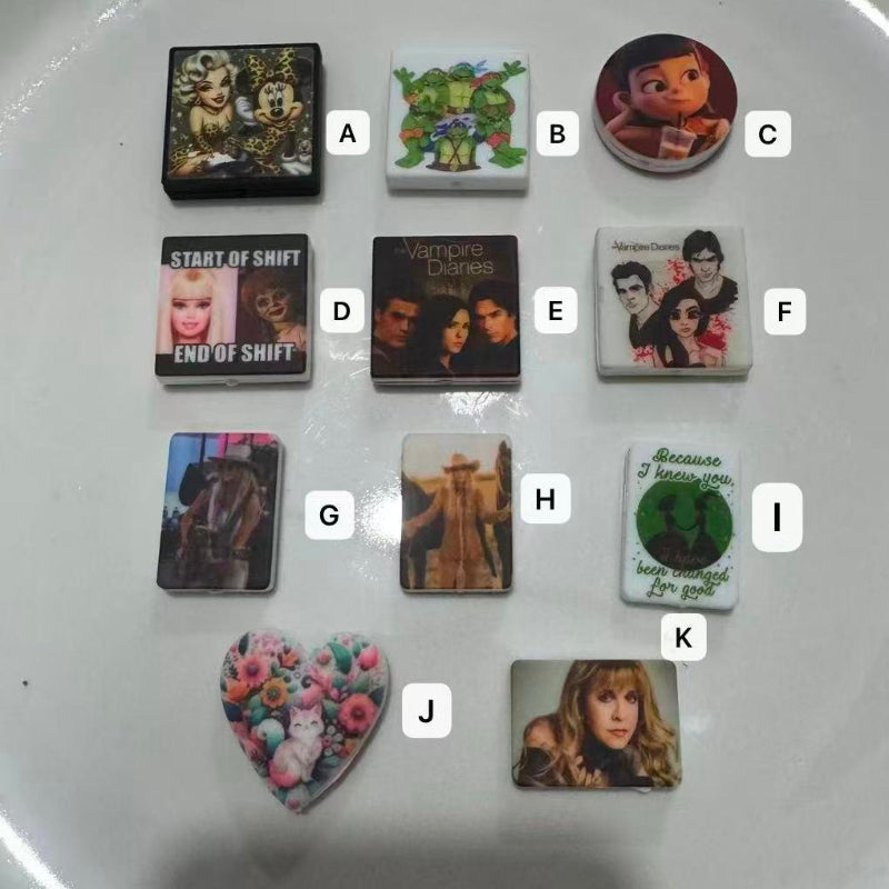printed silicone focal beads character photo style for DIY jewelry