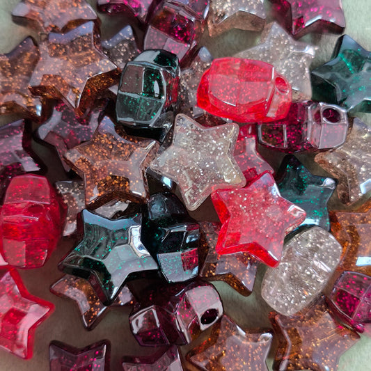 20mm star acrylic beads random mix for beadable pens
