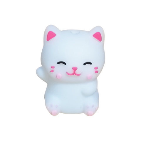 3D Cute Cat Silicone Focal Beads For Pen Making