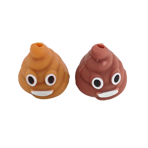 3D Cute Brown Poop Smiling Shit Emoji Silicone Focal Beads For Pen Making