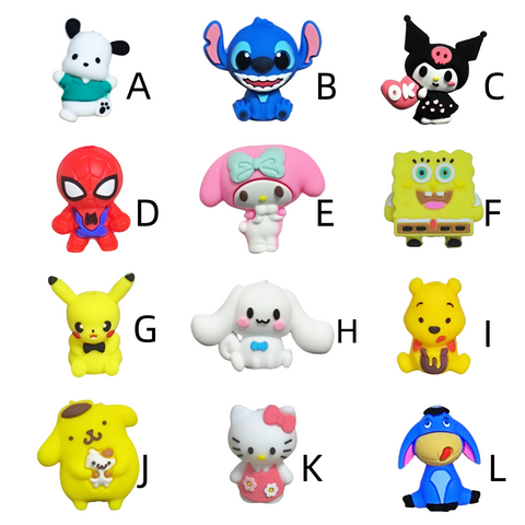 3D Cute Cartoon image Silicone Focal Beads For Pen Making