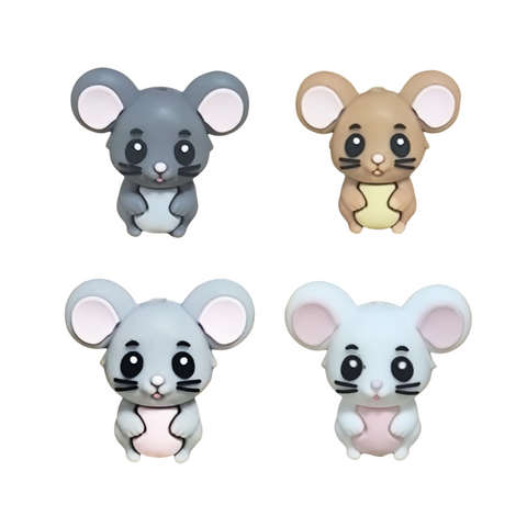 3D Little Cute Mouse Silicone Focal Beads For Pen Making