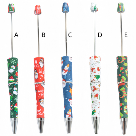 Christmas grinch, sanit, snowman Printed Beadable Pens