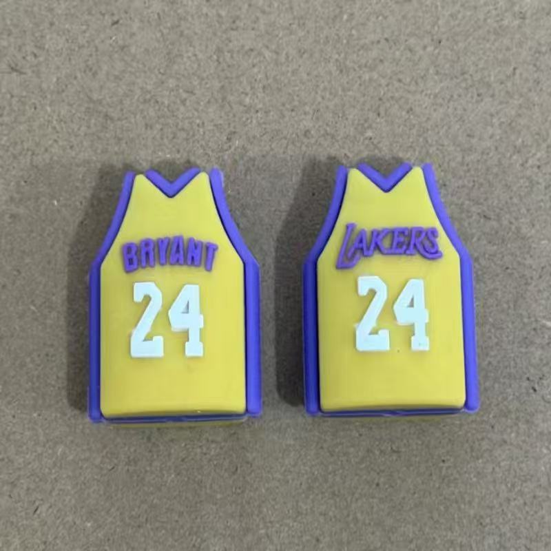 3D basketball jersey silicone focal bead #24 yellow sports bead