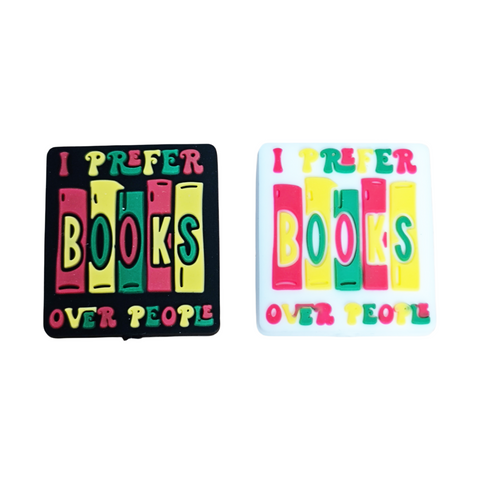 "I Prefer Books Over People" Library Bookshelves Juneteenth Mix Silicone Focal Beads For Pen Making