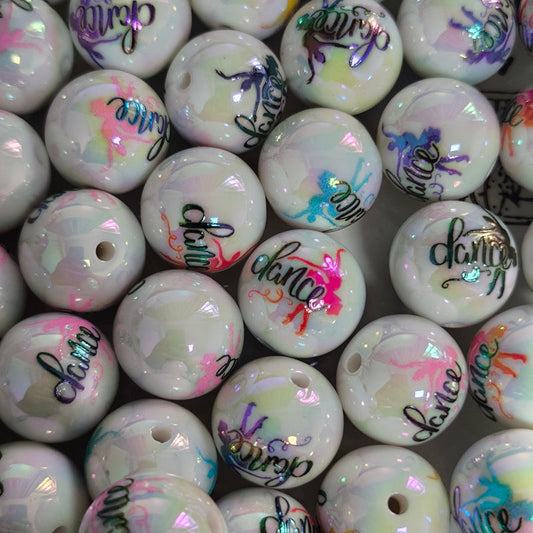 20mm dance words acrylic beads for beadable pens