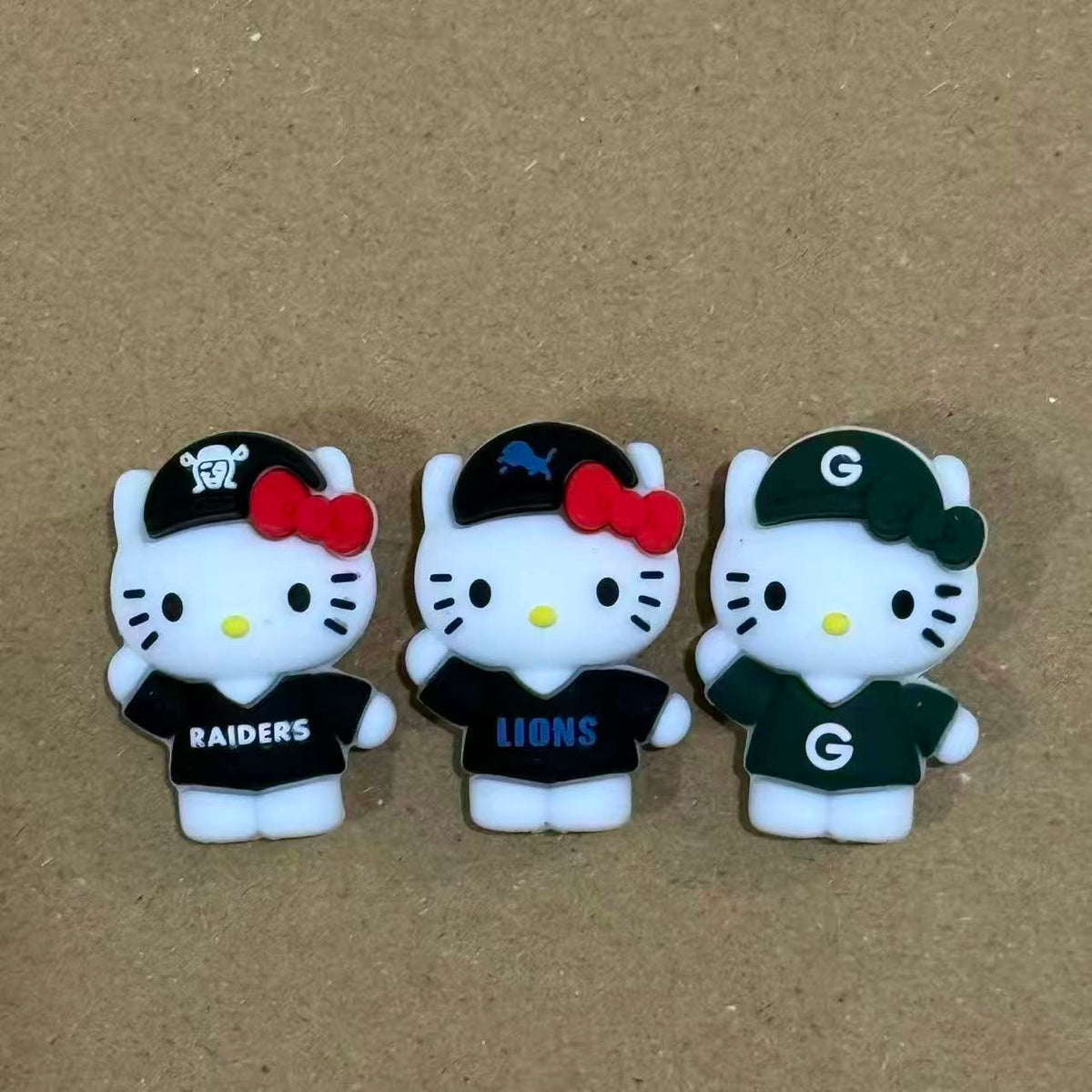 3D Cat Wearing Dark Color American Football Clothes Silicone Focal Beads