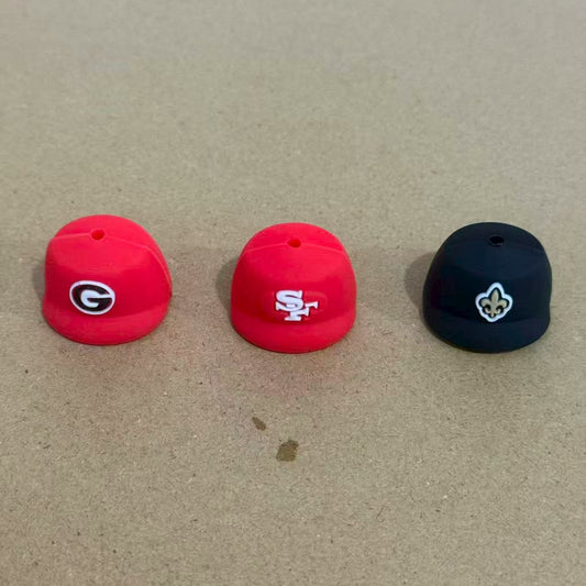 3D Hat American Football Sports Team Silicone Focal Beads for Beadable Pens
