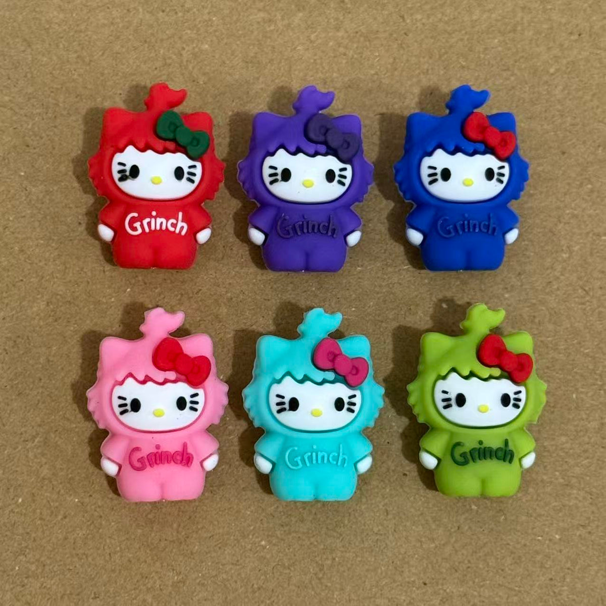 3D Christmas Kitty with Bowtie Silicone Focal Beads for DIY Pen Making