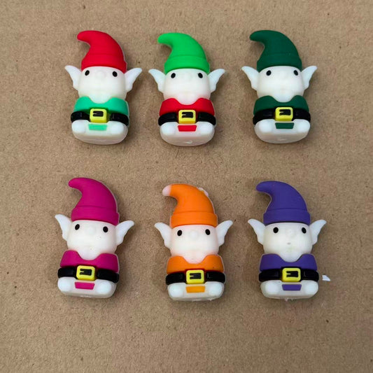3D Christmas Elf Silicone Focal Beads For Pen Making