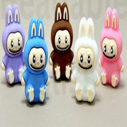 3d cute bunny silicone focal beads colorful cartoon