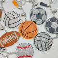 Basketball, baseball, rugby, hot diamond keychain pendant