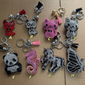 kitty rhinestone keychain cute diamond keyring for bags and keys