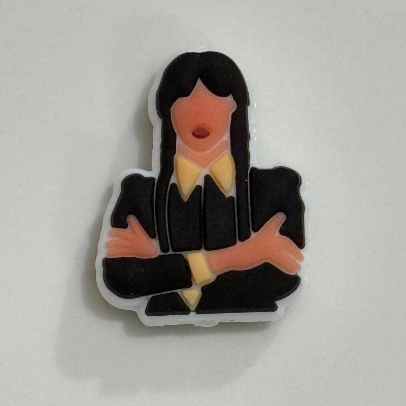 gothic cartoon girl silicone focal beads for DIY pen making