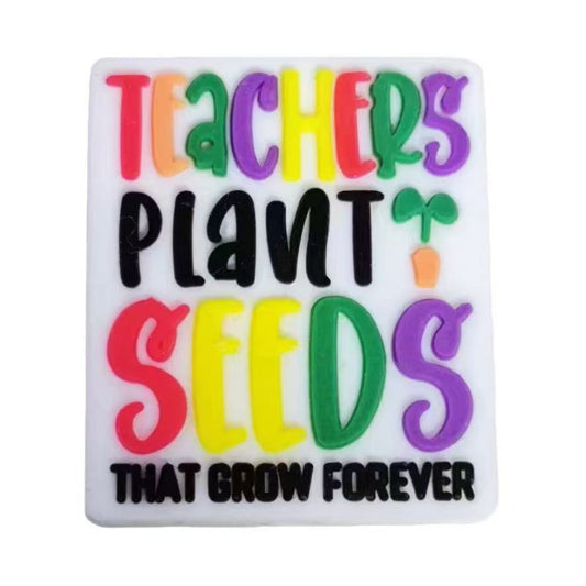 teacher plant seeds silicone focal beads inspirational teacher quote