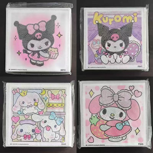Cute Cartoon Diamond Painting Coasters Set, DIY Kawaii Art Craft Kit