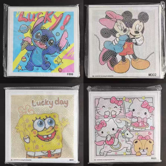 Cute Cartoon Diamond Painting Coasters Set, DIY Kawaii Animal Craft Kit