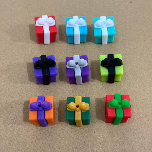 3D New Gift Box Silicone Focal Beads for Pens | Cute Box Beads Bulk