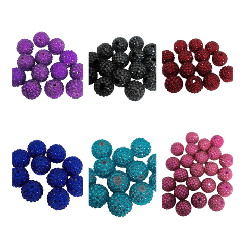 Rhinestione Beads 20MM Bright Color Bulk Loose Beads for Jewelry Making Handmade DIY Pen Keychain Suncatcher