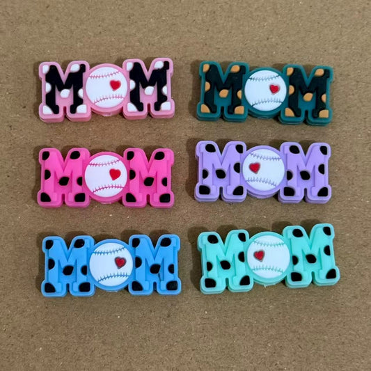 Baseball Mom Silicone Focal Beads For DIY Pens & Craft Jewelry