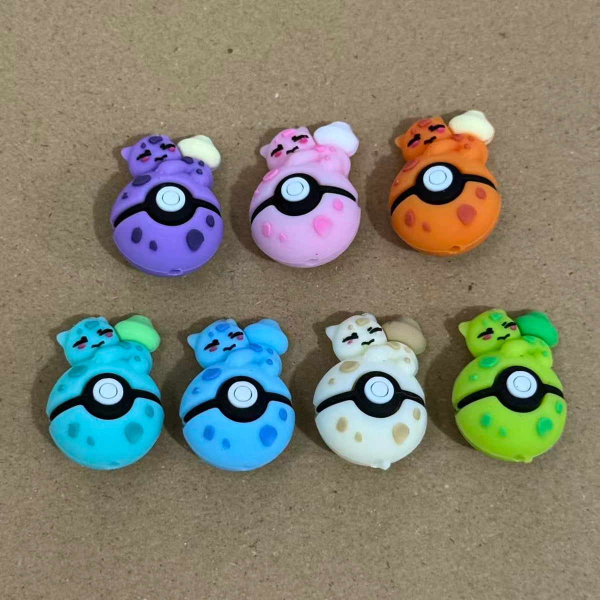 3D Small Sleeping Baby Character Lying on Magic Ball Silicone Focal Beads