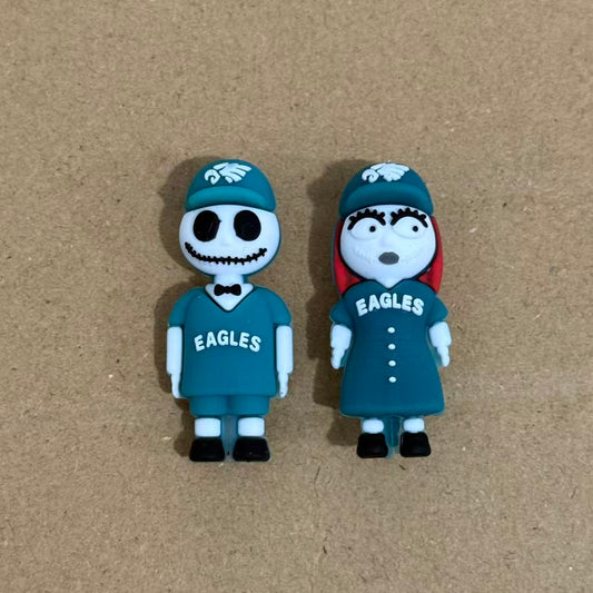3D Halloween Scared Couple with Birds Football Sports Suit Silicone Focal Beads