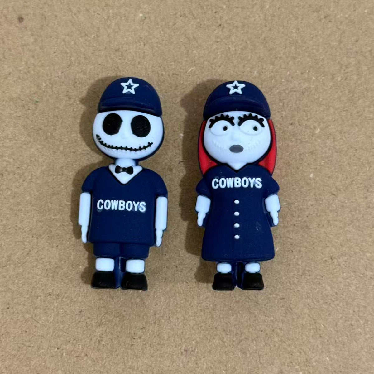 3D Halloween Scared Couple with Star Sports Suit Silicone Focal Beads