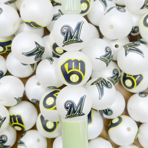 16mm Milwaukee Brewers Acrylic Beads For Pen Making