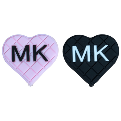 Cuentas focales de silicona Love MK en color rosa y negro