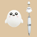 3D Halloween Little Cute White Ghost Silicone Focal Beads | Cute Beads Bulk