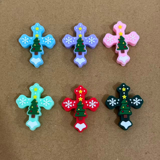 Christmas Cross Silicone Focal Beads for DIY Pen Making