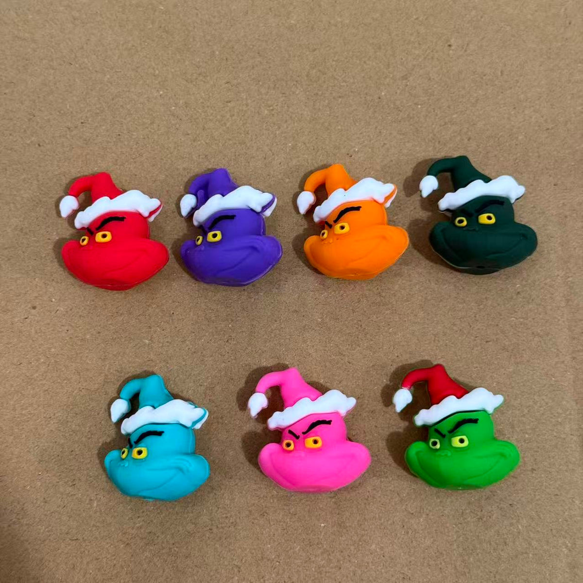 3D Christmas Green Grinch Silicone Focal Beads for Pens | Cute Grinch Beads Bulk
