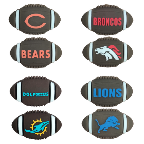 3D NFL American Football Team Silicone Focal Beads For Sports