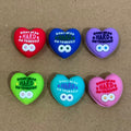 3D Cute Heart Silicone Focal Beads 