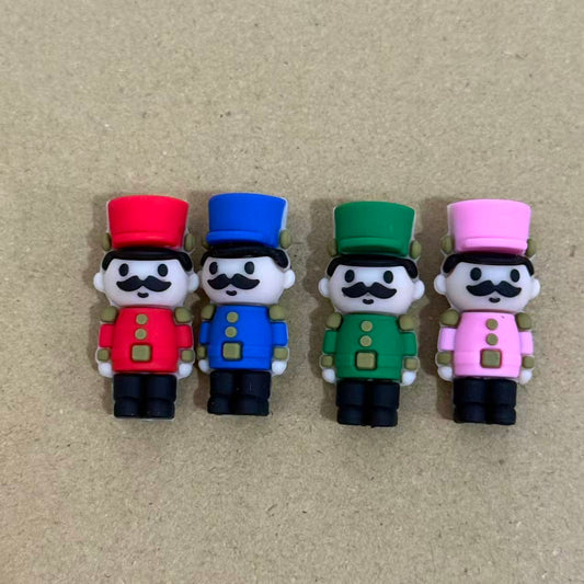 3D Christmas Nutcracker Solider Toys Silicone Focal Beads